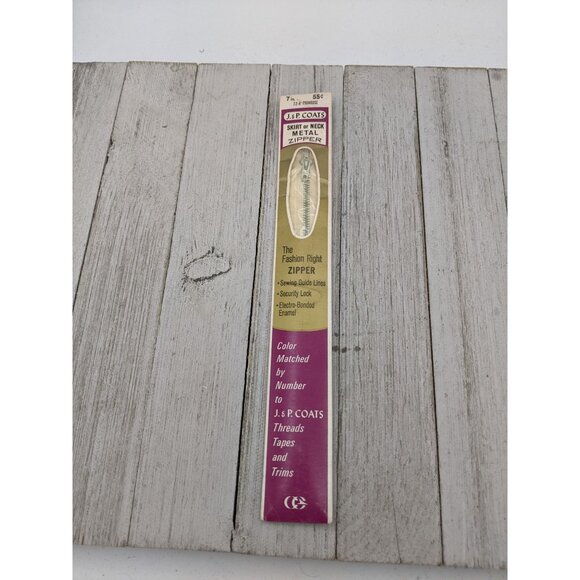 Vintage J&P Coats Skirt or Neck Metal Zipper 7" Primrose 72-A - Picture 1 of 4